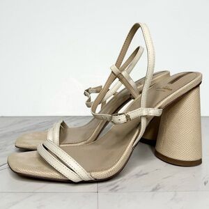 Sam Edelman Kit Natural Leather Heeled Sandal 7 1/2 M